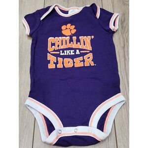 Clemson Tigers Chillin Like A Tiger Baby‎ Bodysuit 6-9M Purple Orange